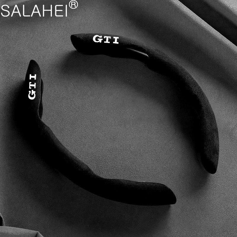 

2026 New For VW VOLKSWAGEN Universal Suede Leather Car Steering Wheel Cover Auto Anti-slip Wheel Booster Cover For Golf GTI 4 5