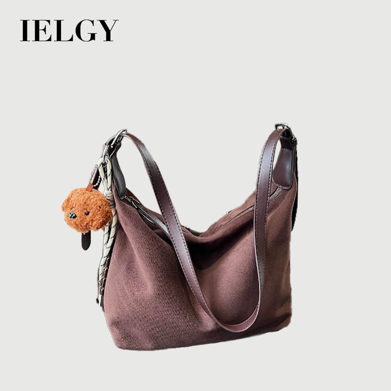 Ielgy High-End Retro Large-Capacity Tote Bag Fashionable All-Match Work Commuter Messenger Bag