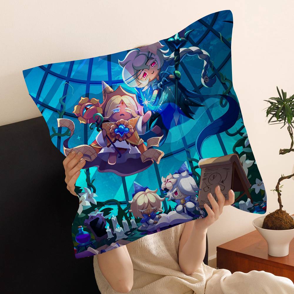 C-Cookie R-Run K-Kingdom Pillow Covers Cartoon Sofa Decorative Home Double-Sided Printing Short Plush Cute Cushion Cover