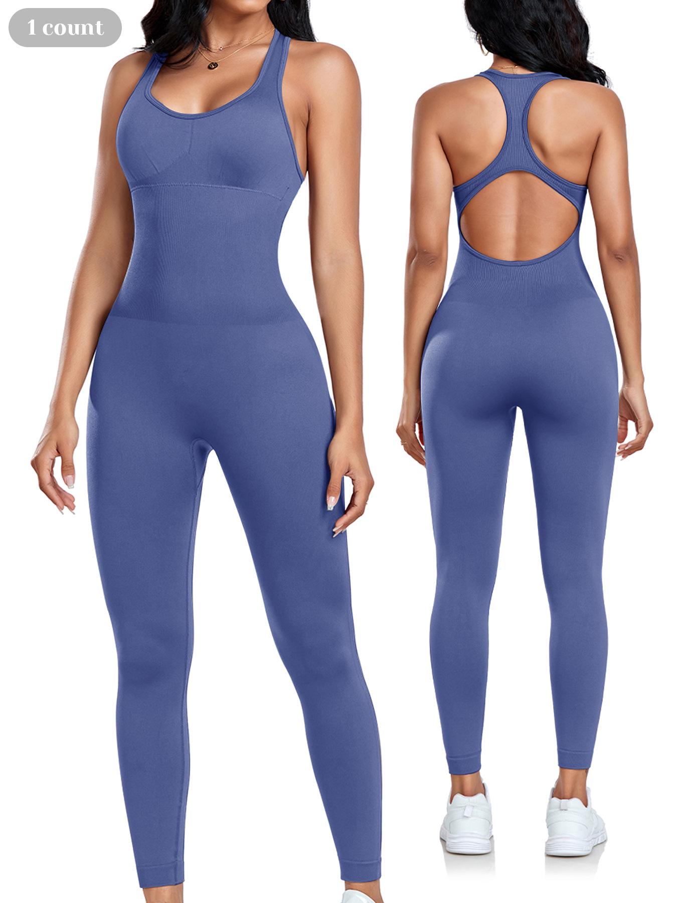 

Women s Autumn/Winter Yoga Jumpsuit - Peach Butt, One-Piece Fitness Suit Large