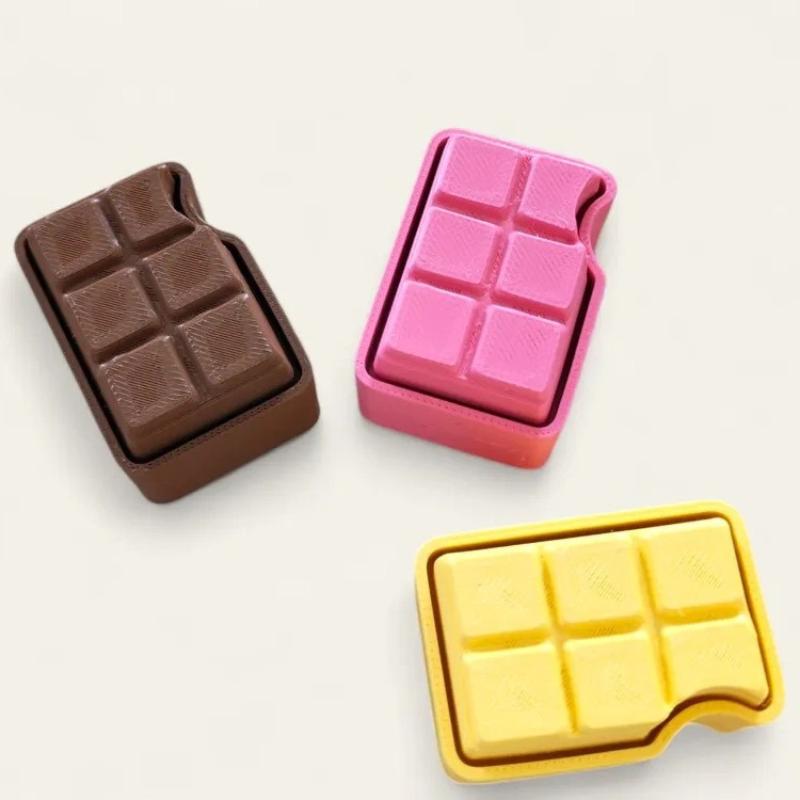 Chocolate Shaped Fidget Slider Keychain Cute Colorful Stress Relief Toy Smooth Surface for Kids School Bag Pendant Gifts