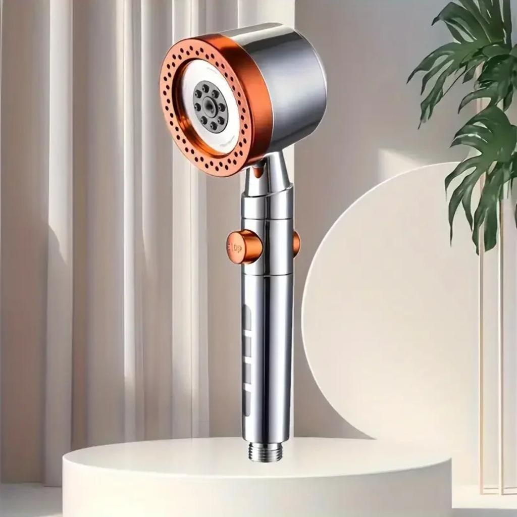 High Pressure Water Saving Filter Shower Head 5 Modes Handheld Shower Head One Button Stop Bathroom Accessories