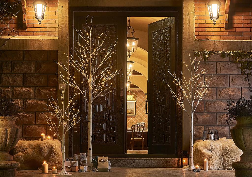 Hairui Christmas Birch LED 48 120cm String Faux Houseplants Tree, Lights, Bulbs, Wedding, Lights, Greenery,