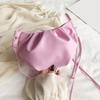 Women's Fashion Cloud Shape Evening Bag Niche Design Solid Color Leather Shoulder Messenger Bag