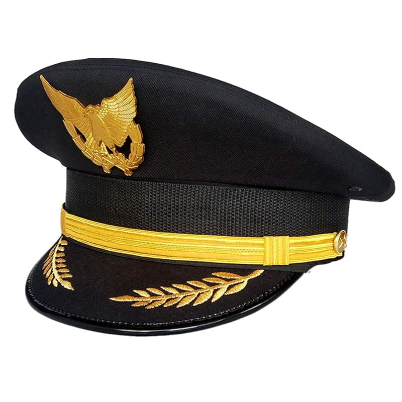 

[cnstone] pilot hat hat hawk badge embroidery costume accessories child Unisex Captain aviation plane Vice captain navy captain uniform hat props