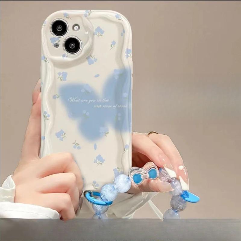 Smudged Love Butterfly for Apple 13 Women's Phone Case IPhone 14 Promax Anti-fall 12 Full Cover Transparent