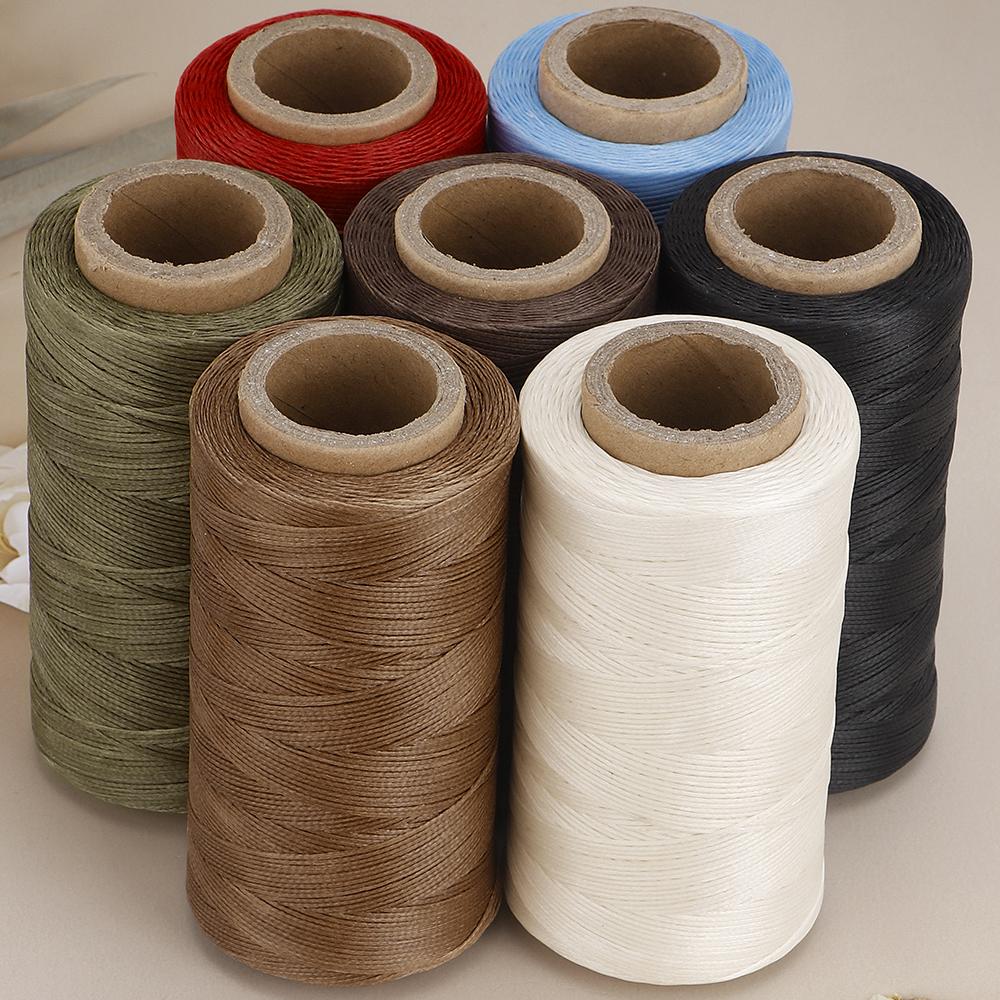 260m 0.8mm 150D Polyester Waxed Leather Cord Thread, for DIY Crafts, Hand Stitching and Sewing, In Black, Coffee, Light Brown