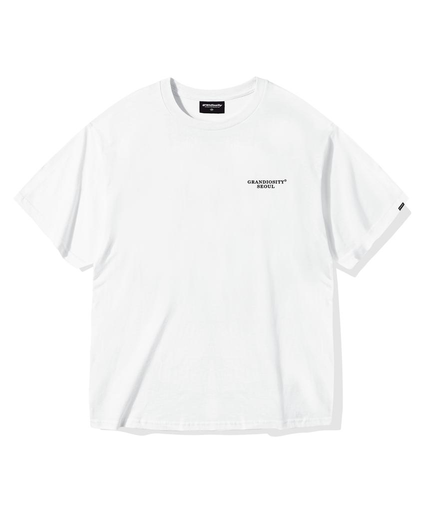 GRANDIOSITY Sunflower Print Oversized Short Sleeve T-Shirt (White)