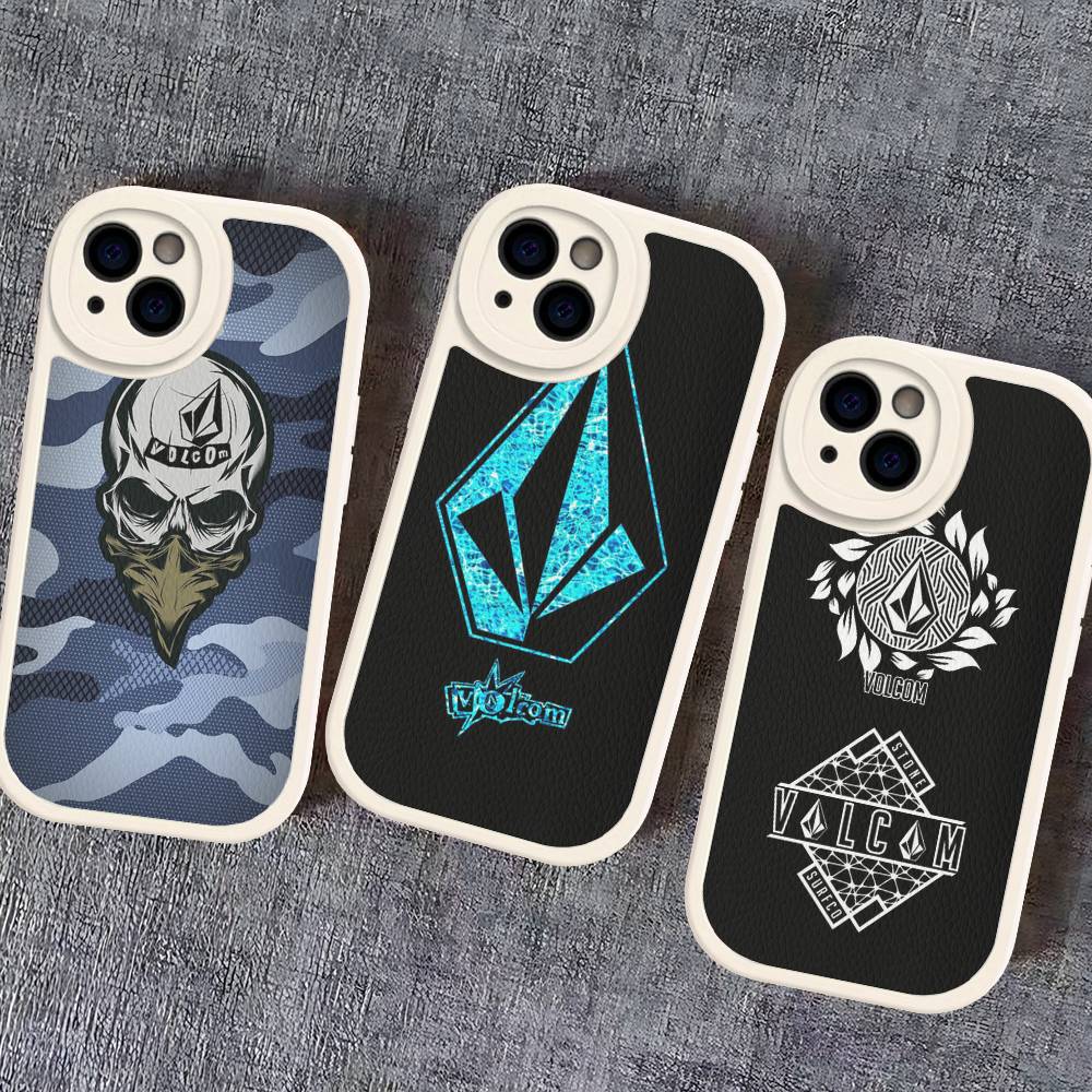 Well-known Skateboard V-VOLCOMs Brand Phone Cover For IPhone 11 12 13 14 15 16 Pro Max Mini Plus Soft Leather Case