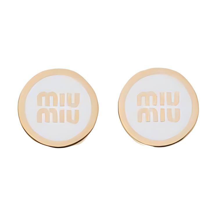 MIU MIU Enamel Earrings Women's Gold 5IO213_2F6T_F0009
