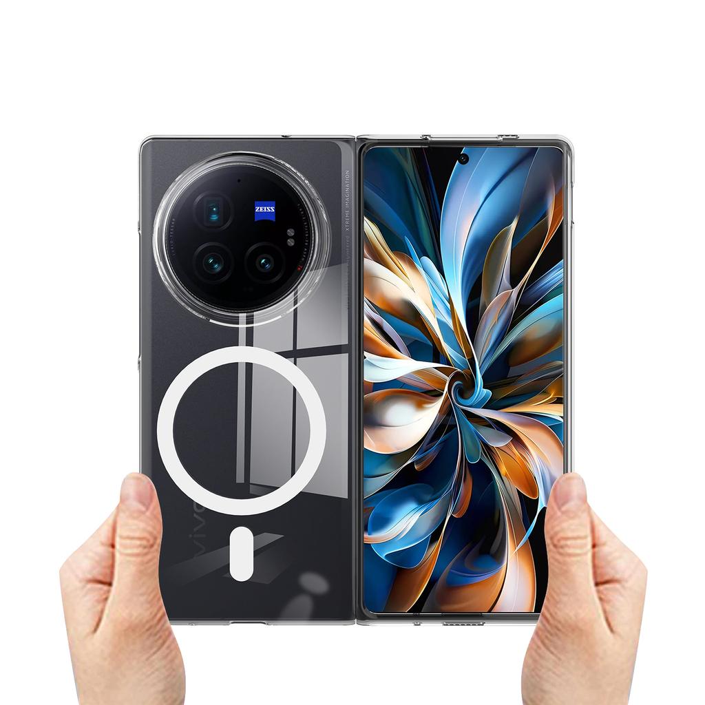 For Vivo X Fold3 Case Compatible with MagSafe TPU+Acrylic Clear Phone Cover