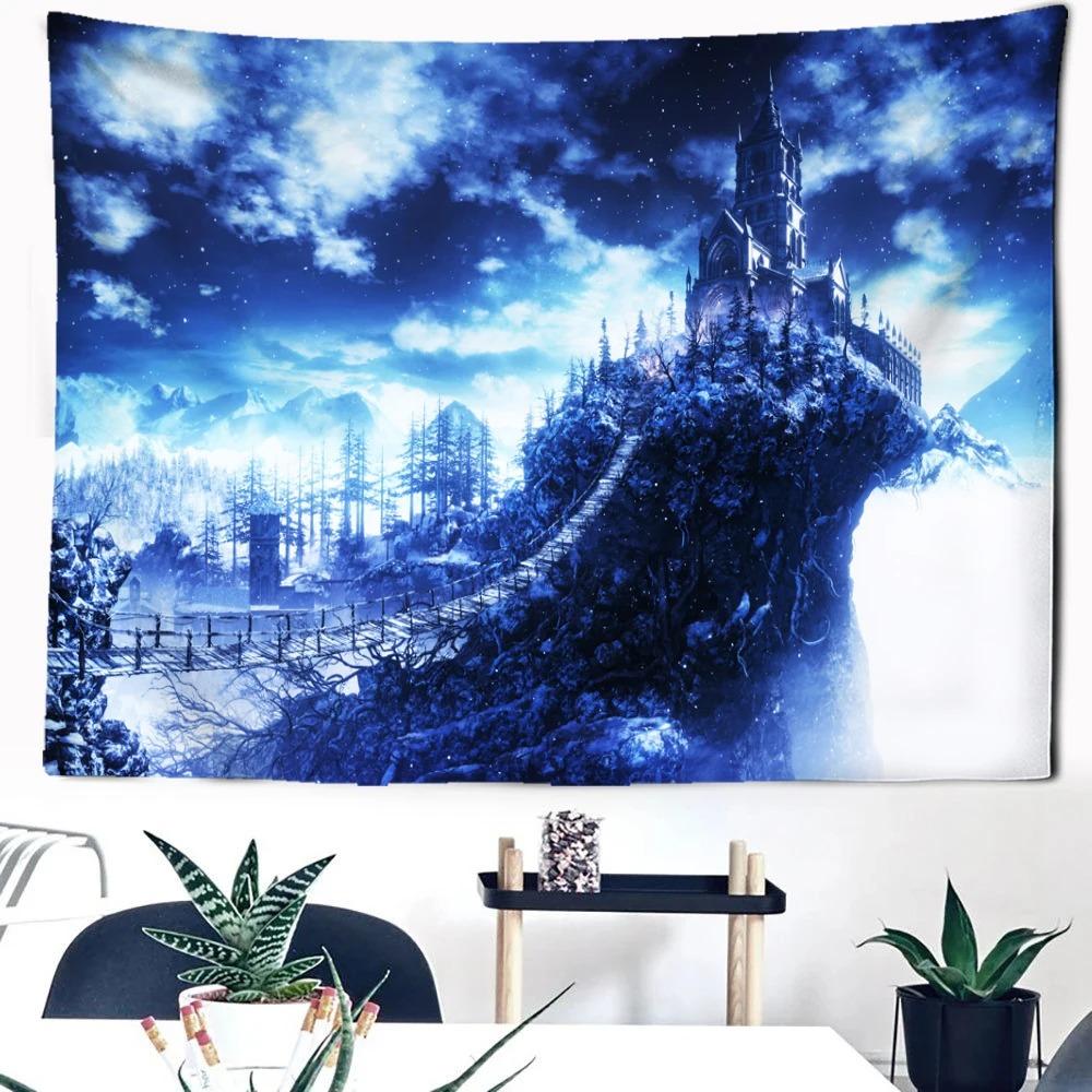 

Волшебный лесной домик на дереве Замок Узор Модный домашний декор Гобелен Гостиная Спальня Гобелен 100x75cm