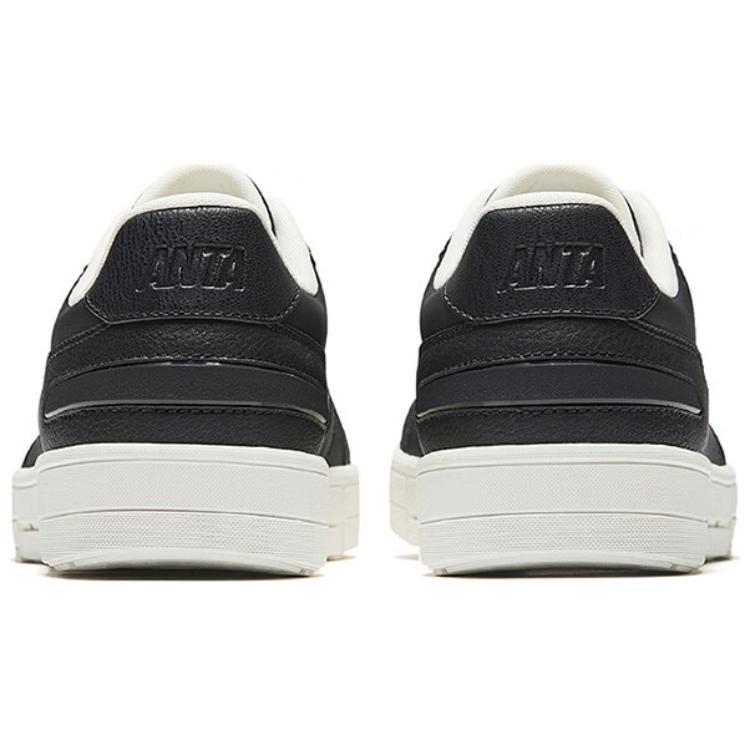Anta Abrasion Resistant Breathable Low top Skateboard Shoes Men's Black White 112528018-3
