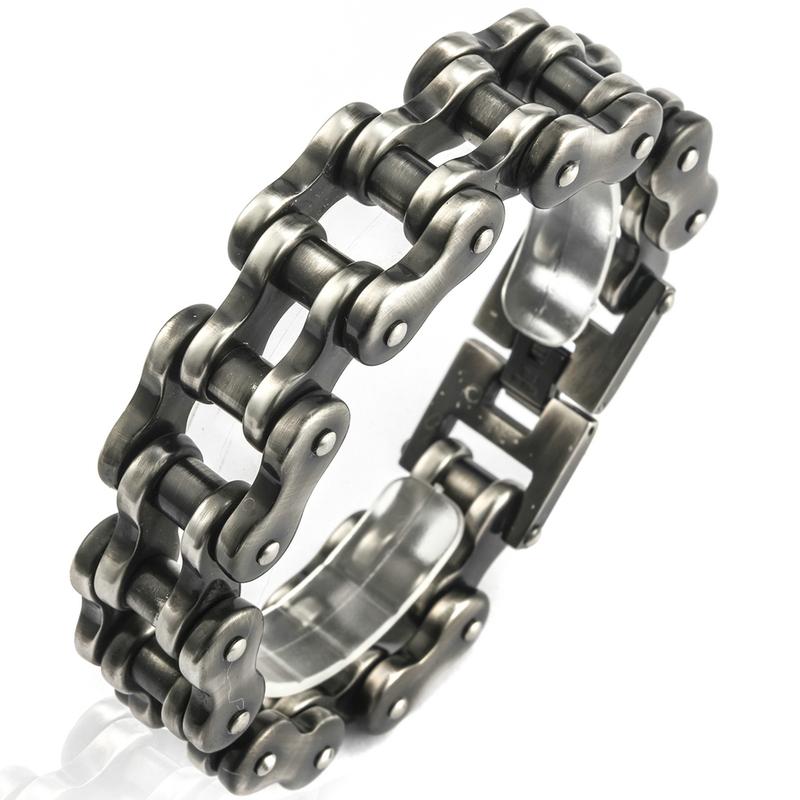 

22/24CM Long 21MM Wide Bracelet Men Rock And Roll Motorcycle Chain Men s Bracelets Heavy Stainless Steel Bangles Biker Jewelry 22cm