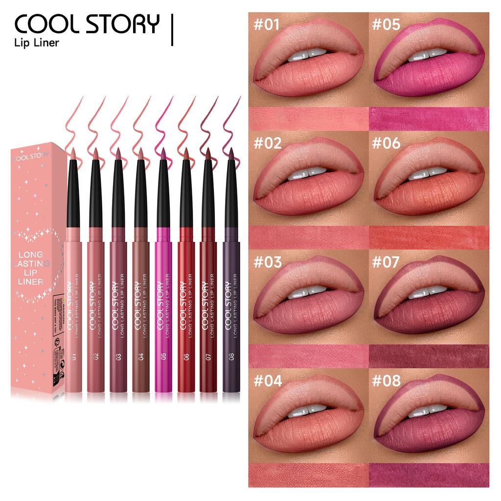 Langanhaltender wasserfester matter Lipliner, feuchtigkeitsspendendes, nicht klebriges Lippen-Make-up, konturiert die Lippen, 8 Farbtöne erhältlich, Lippenstift-Ersatz