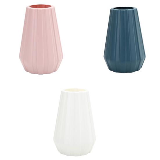 Nordic Style Plastic Pot Basket Geometric Vase Dried Flower Holder Desktop Decor