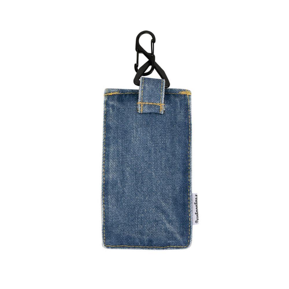 MAGOODGAN Schlüsselanhänger 9205 Gewaschene Midi Indigo Denim Geldbörse