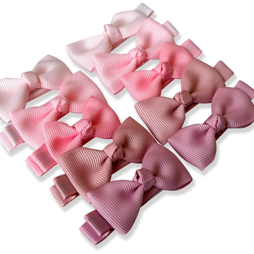 

10Pc Baby Bows Hair Clips for Girls 2 Inch Solid Color Ribbon, Handmade Bowknot Barrettes Hair Accessories for Kids Baby Girl