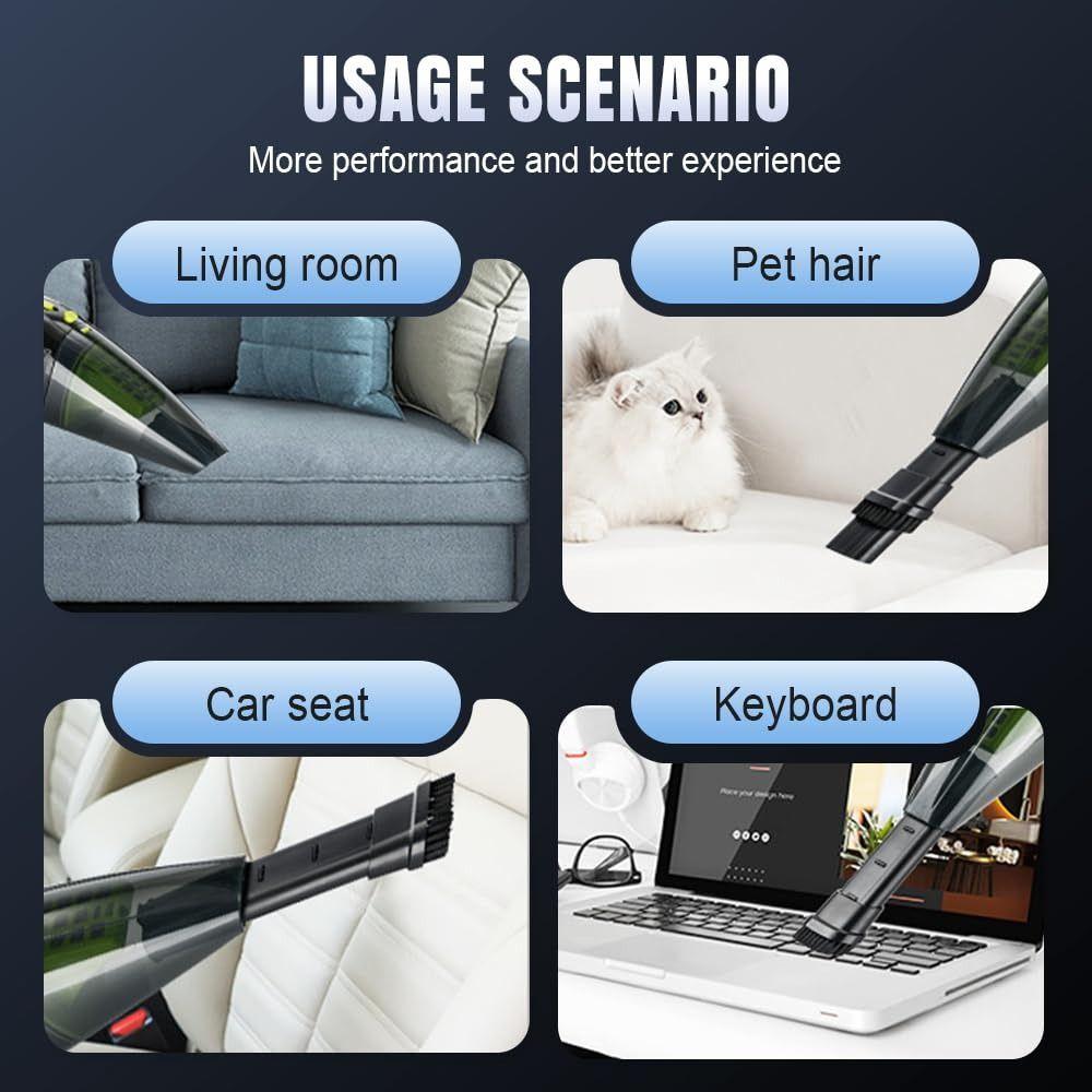 New Wireless Car Vacuum Cleaner Wet and Dry Rechargeable Handheld Vacuum 4500PA with Multi-Nozzles Dust Catcher for Car Home