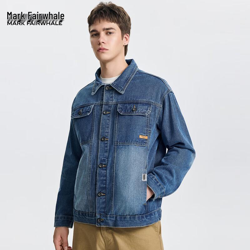 Mark Fairwhale Herren Multi-Taschen Jeansjacke
