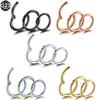 1PC ASTM-F136 Titanium Nostril Piercing 10/12/14/16/18G Septum Clicker Ear Cartilage Tragus Helix Conch Piercing Nipple Jewelry