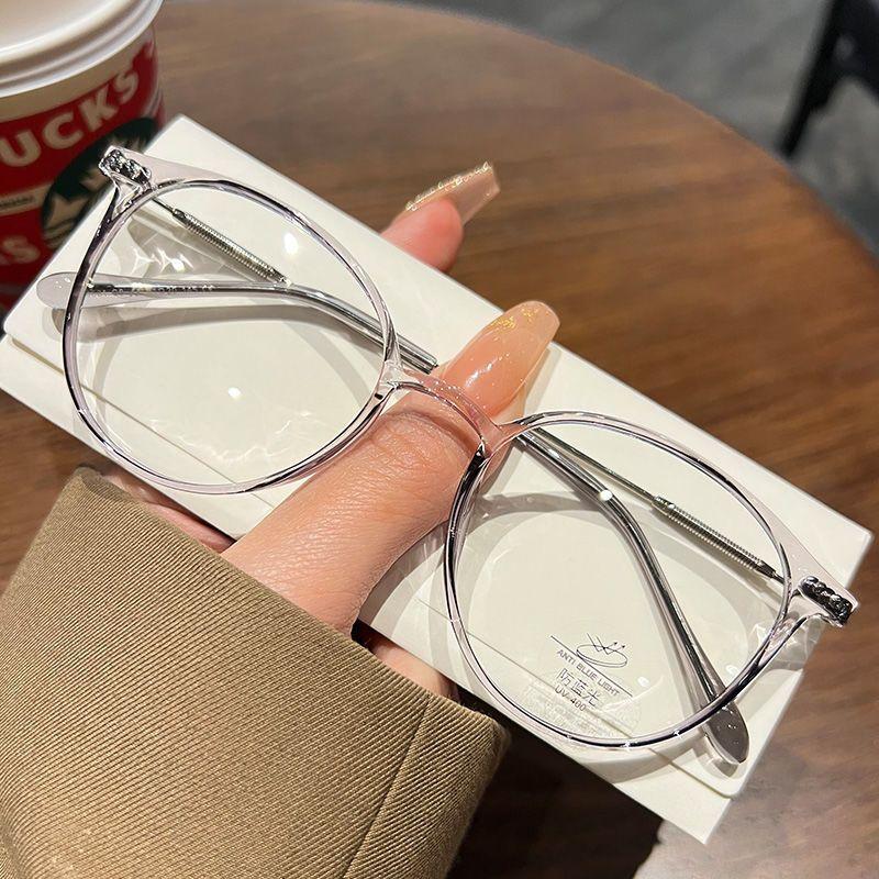 Myopia Glasses Retro Flat Glasses Black Frame Anti-blue Glasses