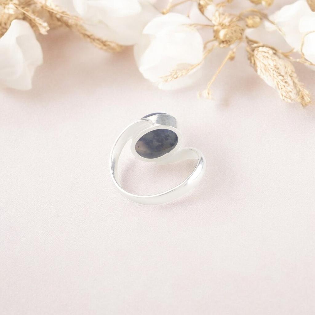 Genuine Sodalite Gemstone 925 Sterling Silver Jewelry Handmade Engagement Ring RR-53-29