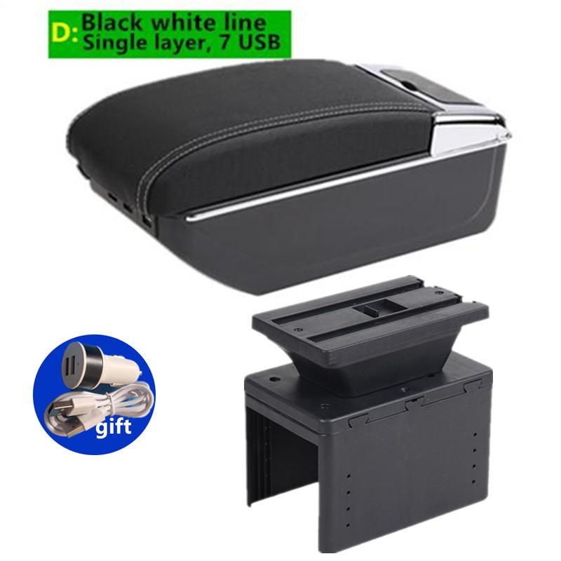 Universal Car Armrest Universal Model Armrest Box Auto Central Storage Box with USB LED Light Retrofit Parts Car Accessories