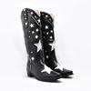 Fashion IPPEUM Western Cowboy Boots For Women Firebird Embroidery Leather Knee High Boot Country Western Brown Cowgirl Shoes Plus Size44