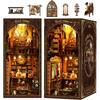 CRESYMME Miniature Dollhouse Book Nook Kit Wooden DIY Craft 3D Model