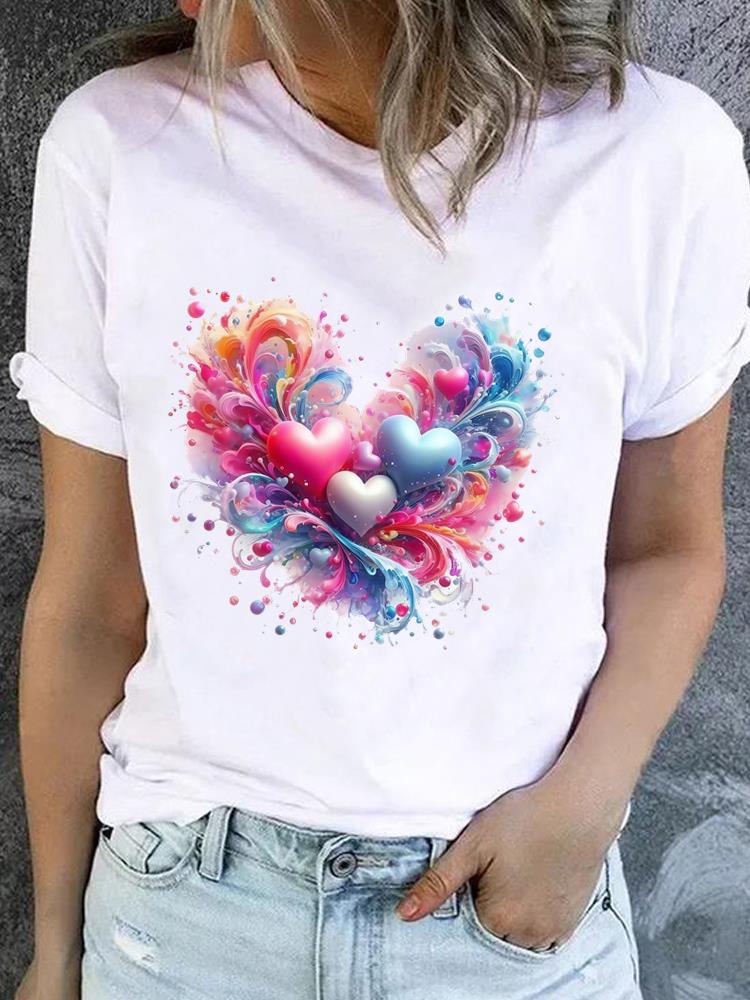 (Asian Size) Sweet 90s Cute Style Women Fashion Printed Casual T Shirt Tee Top Lady Female Graphic Short Sleeve T-shirts Clothing