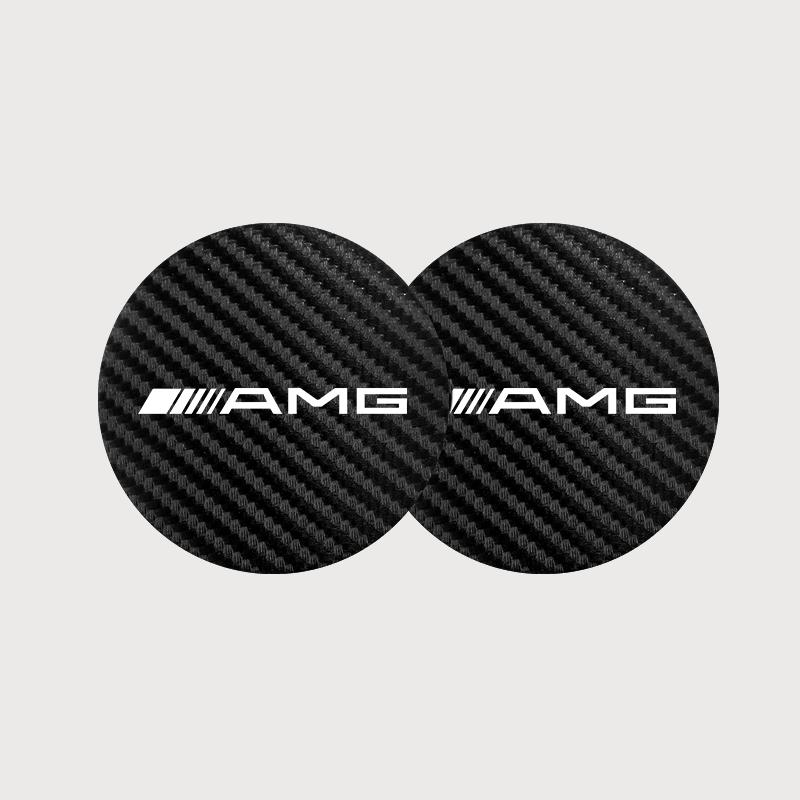 

GLC GLB 2Pcs Car Interior Leather Coaster Anti-noise Water Cup Pad For Mercedes Benz AMG W205 W203 W204 W212 W206 W220 W211 W21