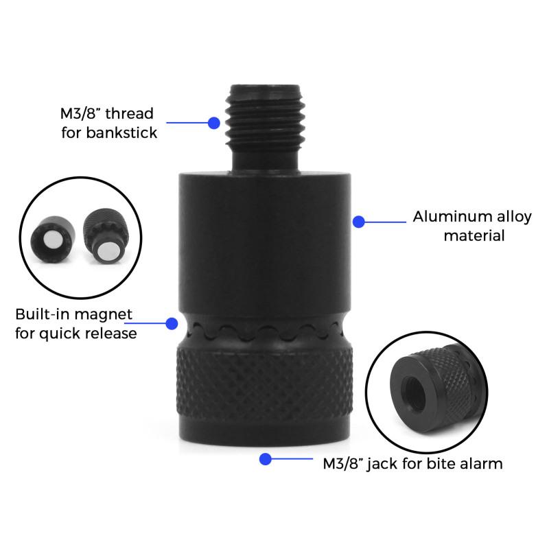 2pcs Fishing Alarm Quick Release Connector for Carp Fishing Rod Pod Magnetic Adapter for Fishing Bank Stick Bite Alarm