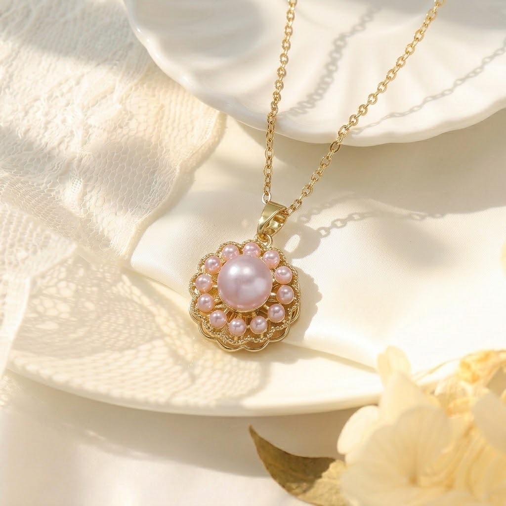Light Luxury Women's Titanium Steel Floral Clavicle Necklace Set