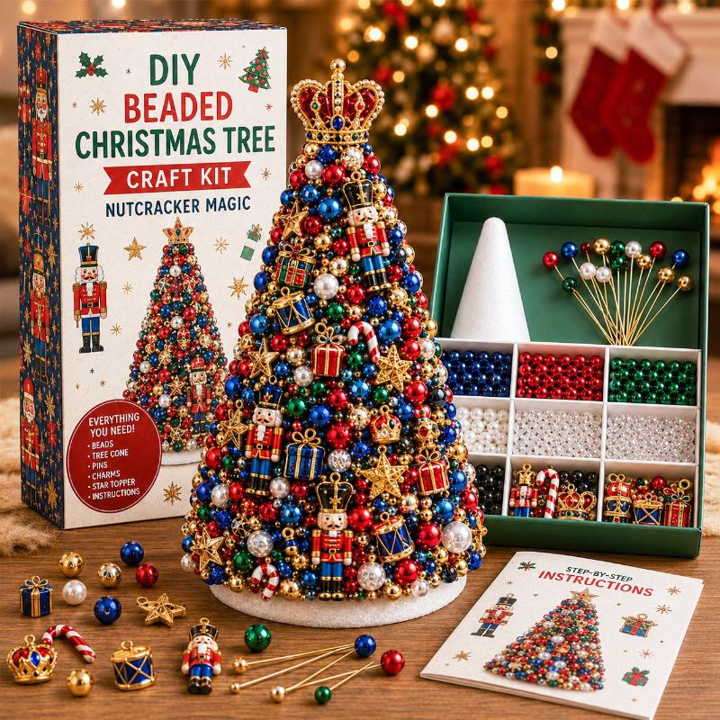 Bastelset für Perlen-Weihnachtsbaum DIY Vintage Weihnachtsmann Handgemachter Perlen-Weihnachtsbaum Set für Heimtischdeko Geschenk