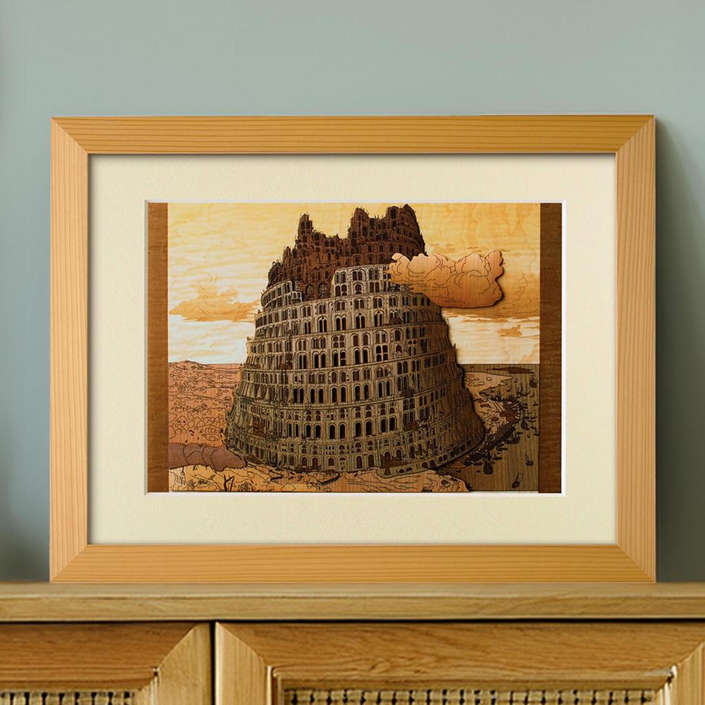 KINOWA "Tower of Babel II" Woodcut Original Handmade Kit, Masterpiece by Bruegel, Made In Japan