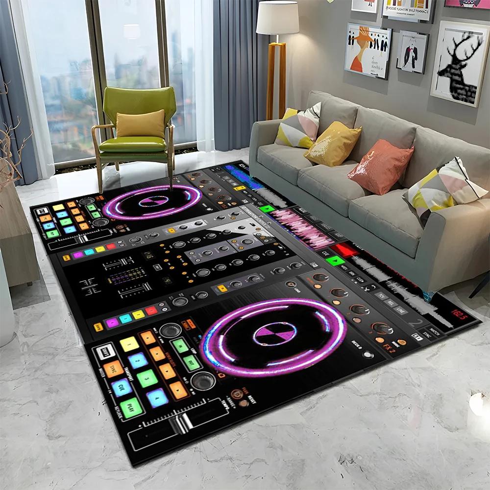 3D DJ Music Screen Keyboard Cartoon Carpet Rug for Home Living Room Bedroom Sofa Doormat Decor,Child Area Rug Non-slip Floor Mat