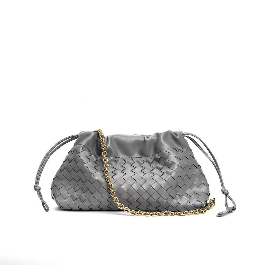 Neue gewebte Wolken-Tasche Müllbeutel Leder-Kordelzug Achseltasche Handgehaltene Kette Minimalistischer Stil Vielseitig Einzelne Schulter Damen-Tasche