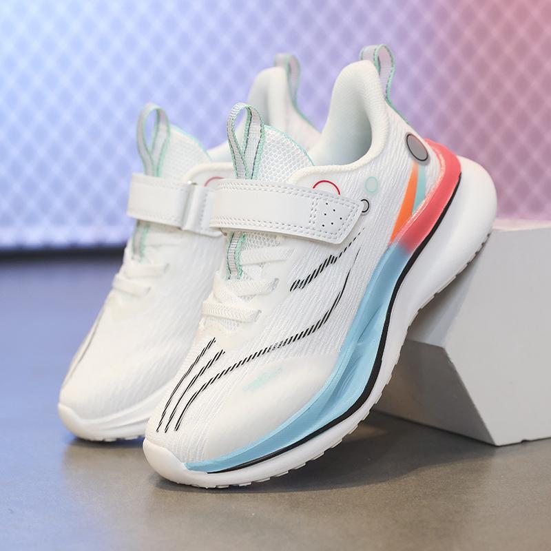 2025 spring new students mesh shoes mesh running shoes boys and girls shock-absorbing breathable marathon wear-resistant running shoes
