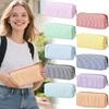 Stripe Pattern Pen Pouch Large Capacity Makeup Pouch New Pen Bag  School Supplies