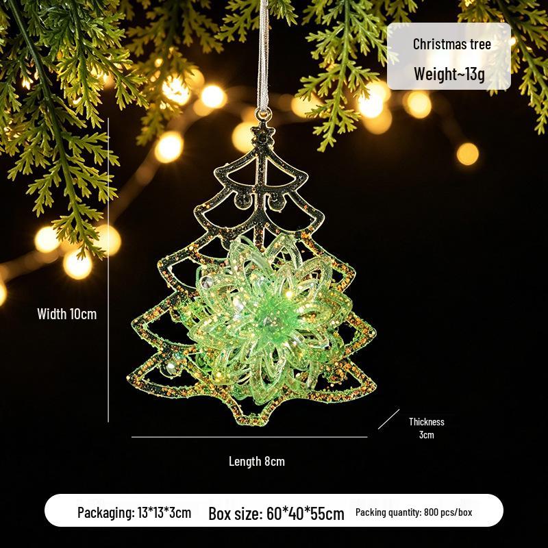 Green Elk & Snowflake Christmas Tree Decorations - Ornaments for a Festive Atmosphere