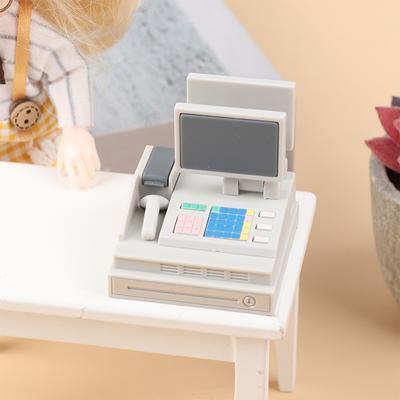 1Set  Doll House Scene Decoration Supermarket Store Card Machine Scanner Model Toy