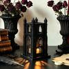 Modern Living Room Decor Gothic Cathedral LED Candle Lantern Church Shaped Flameless Tealight Lamp Luminous Figurine for Home Spooky Vintage Desktop