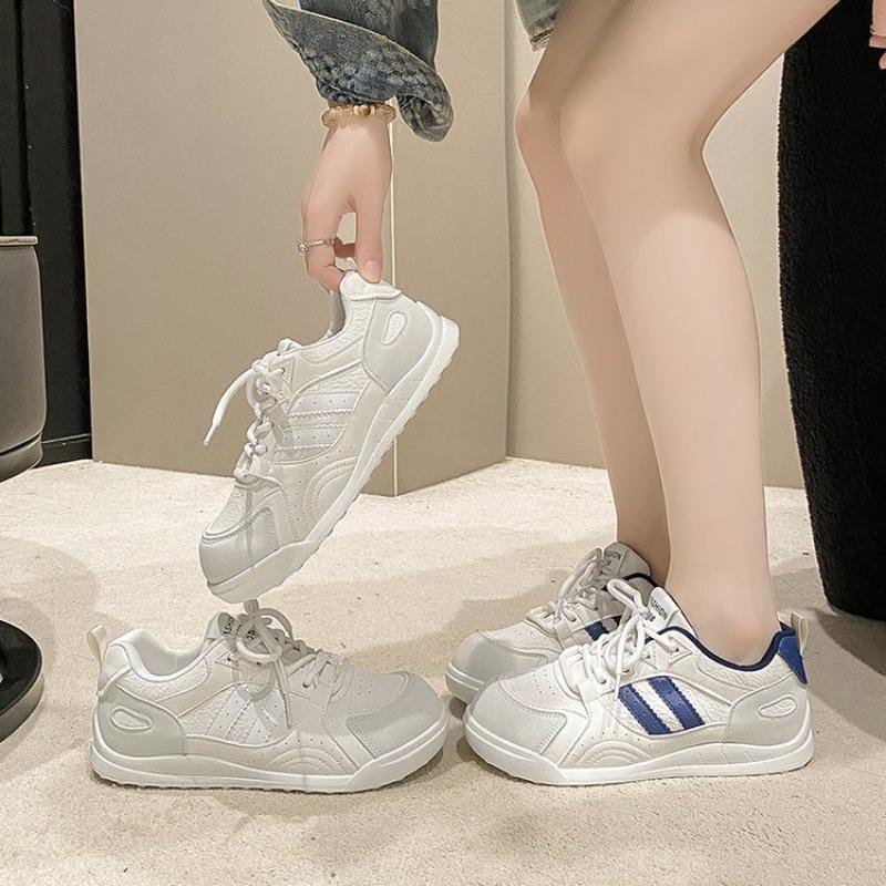 College style platform white shoes women's autumn new lace-up casual shoes student versatile simple board shoes
