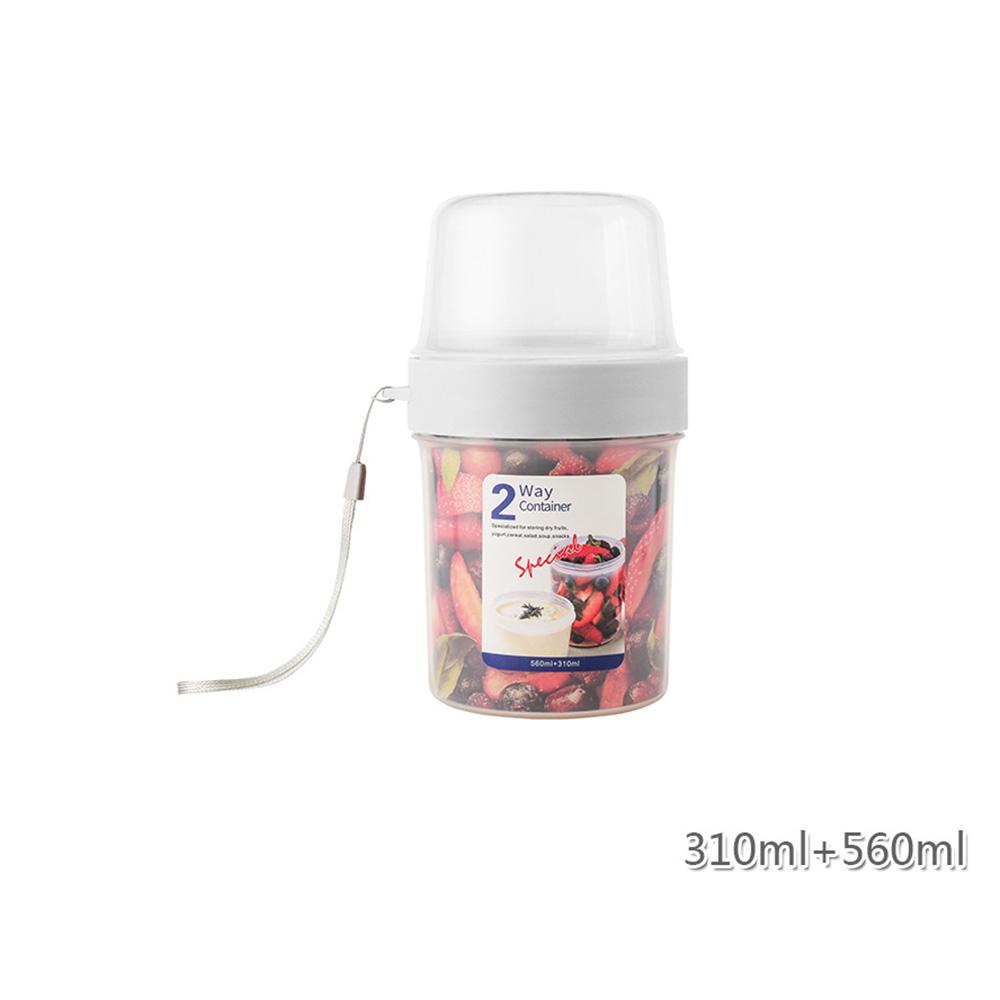 2Layer Yogurt Salad Sealed Box Portable Lunch Bowl For Cereals Snack Sealed Jars Fruit BentoTuppers Food Nut Yogurt Bowl Cup 1PC
