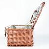 Wiklinowy koszyk piknikowy zestaw plażowy dla 4 osób z talerzami i szklankami