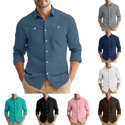 Men's Loose Classic Lapel Multi-pocket Industrial Work Shirt Top
