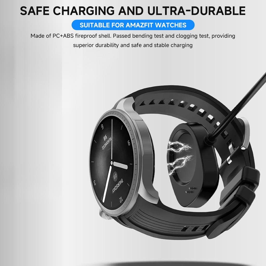 Ładowarka do smartwatcha Amazfit T-Rex 3 Zamienna ładowarka Kabel do ładowania Kompatybilna z Amazfit Balance Akcesoria do ładowarki
