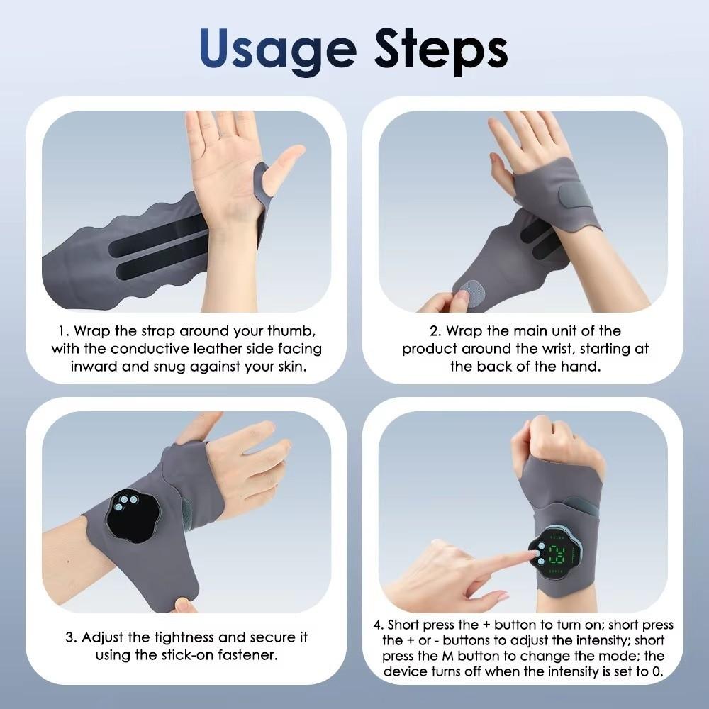 Cordless Hand Massage Protector Vibration Wrist Support Brace EMS Wrist Massager Carpal Tunnel