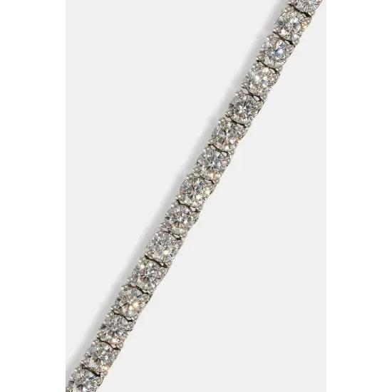 Micro Tennis Kette in Weißgold 3mm Geschenk für Männer